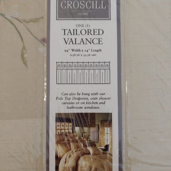 1 - Croscill Home Silk Blossoms Cotton Sheer Valance 94x14" - Picture 3 of 6